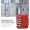 Newhouse Hardware Combination Padlock, Number of Dials 4, Customizable 4-Digit Lock Combo, Red NHH-NUMLK-RD - alternate 7